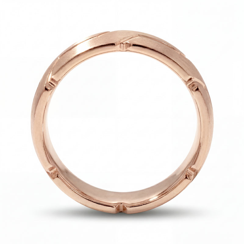 Sangam | Men's Rose Gold Wedding Band, River