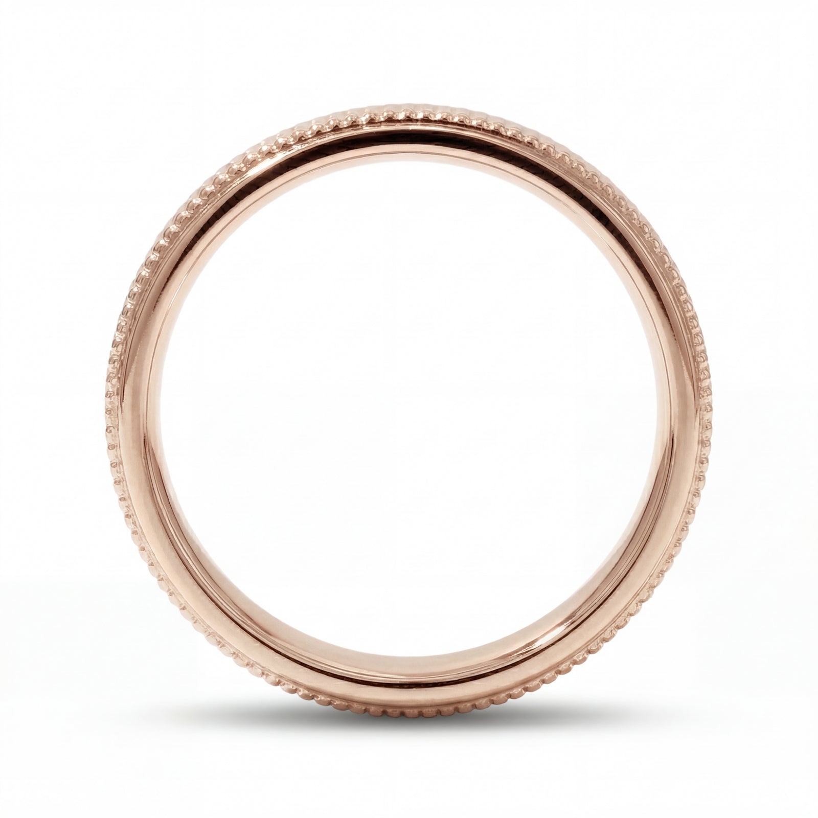 Pankti | Men's Rose Gold Wedding Band, Milgrain