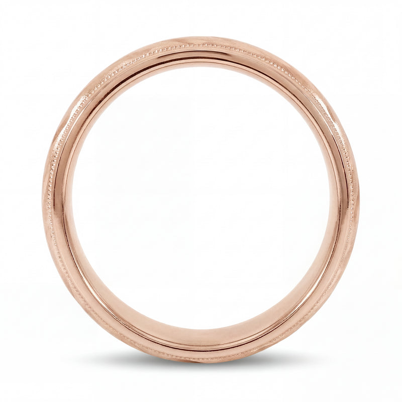 Fasal | Men's Rose Gold Wedding Band, Wheat