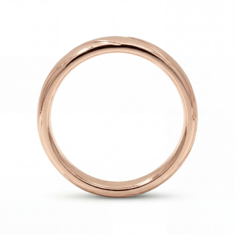 Lehar | Men's Rose Gold Wedding Band, Wave