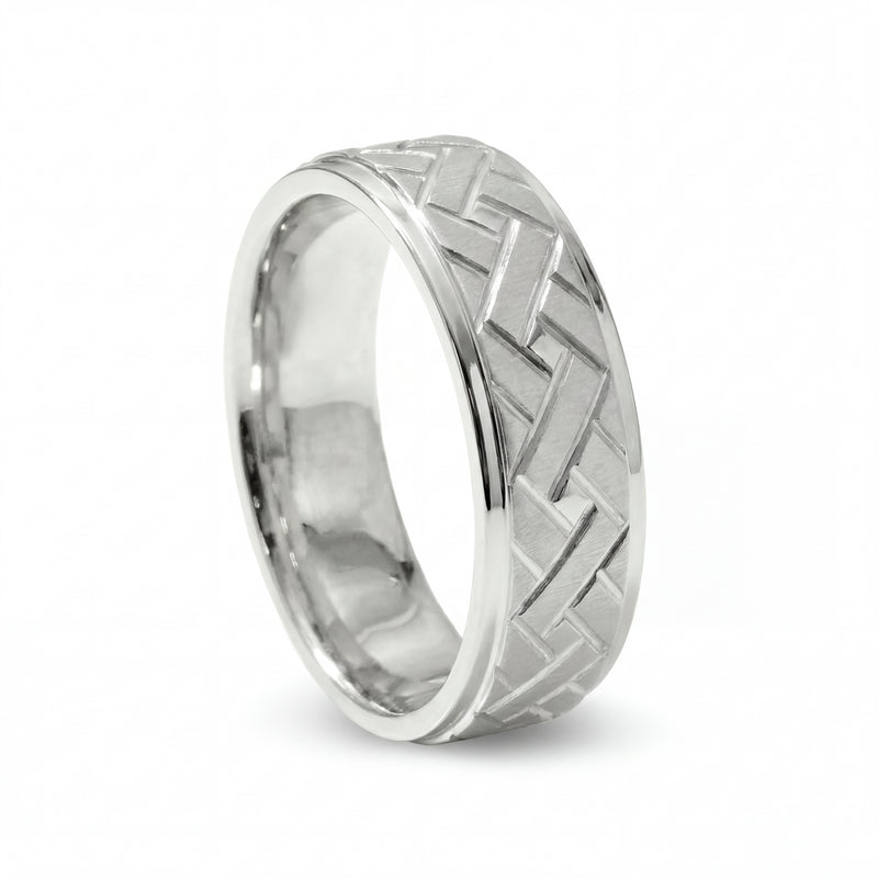 Bandhan | Men's Platinum Wedding Band, Woven
