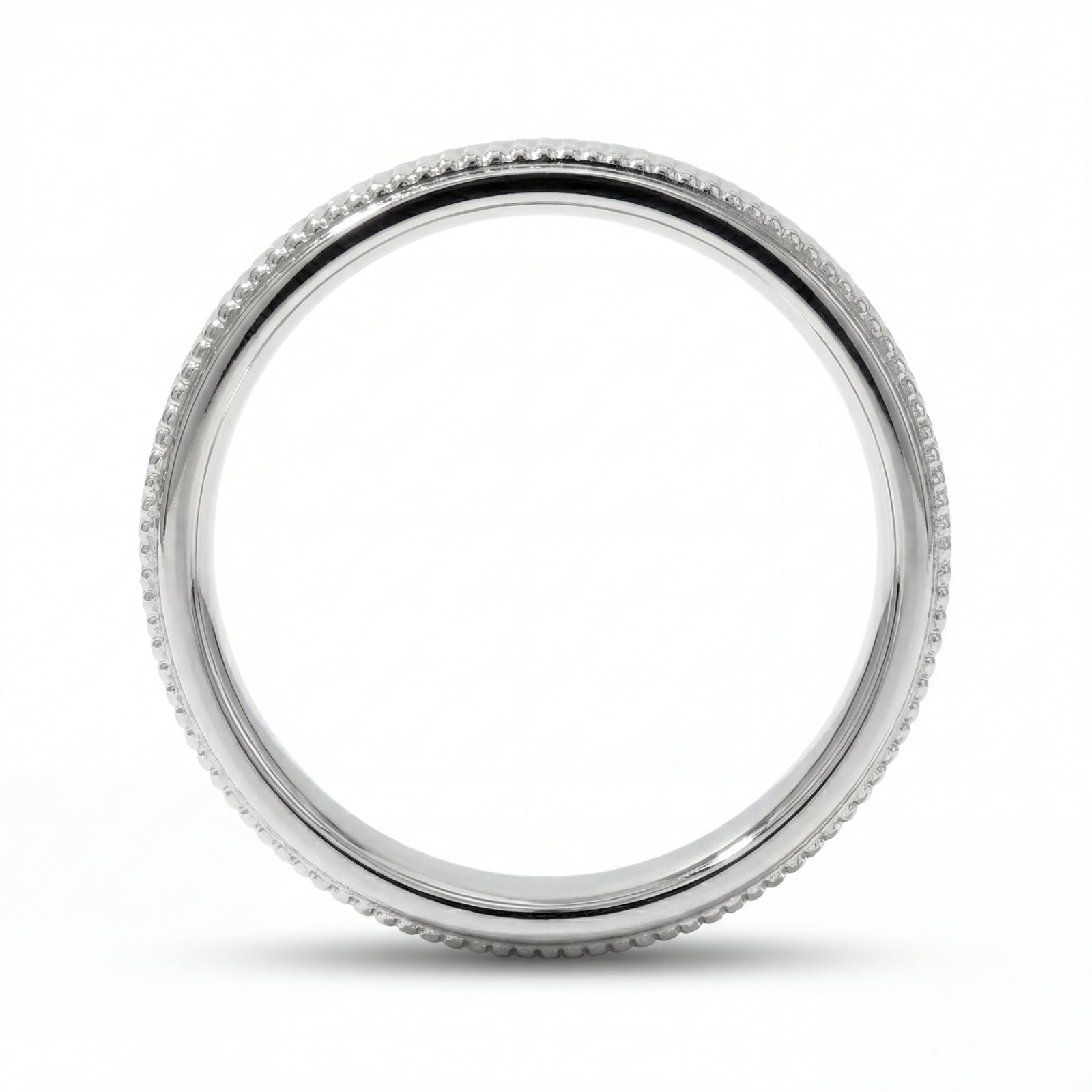 Pankti | Men's Platinum Wedding Band, Milgrain