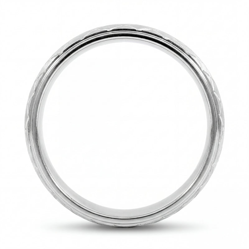 Jaal | Men's Platinum Wedding Band, Quilted