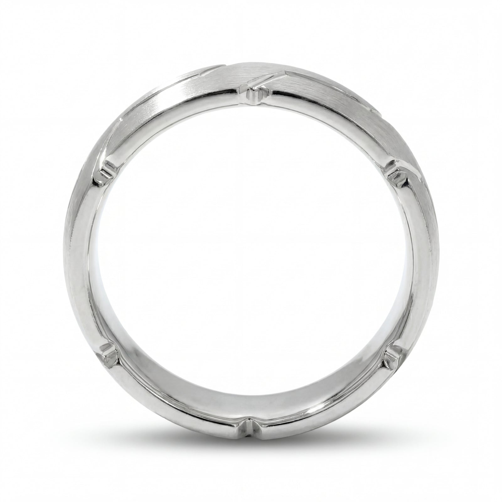 Sangam | Men's Platinum Wedding Band, River