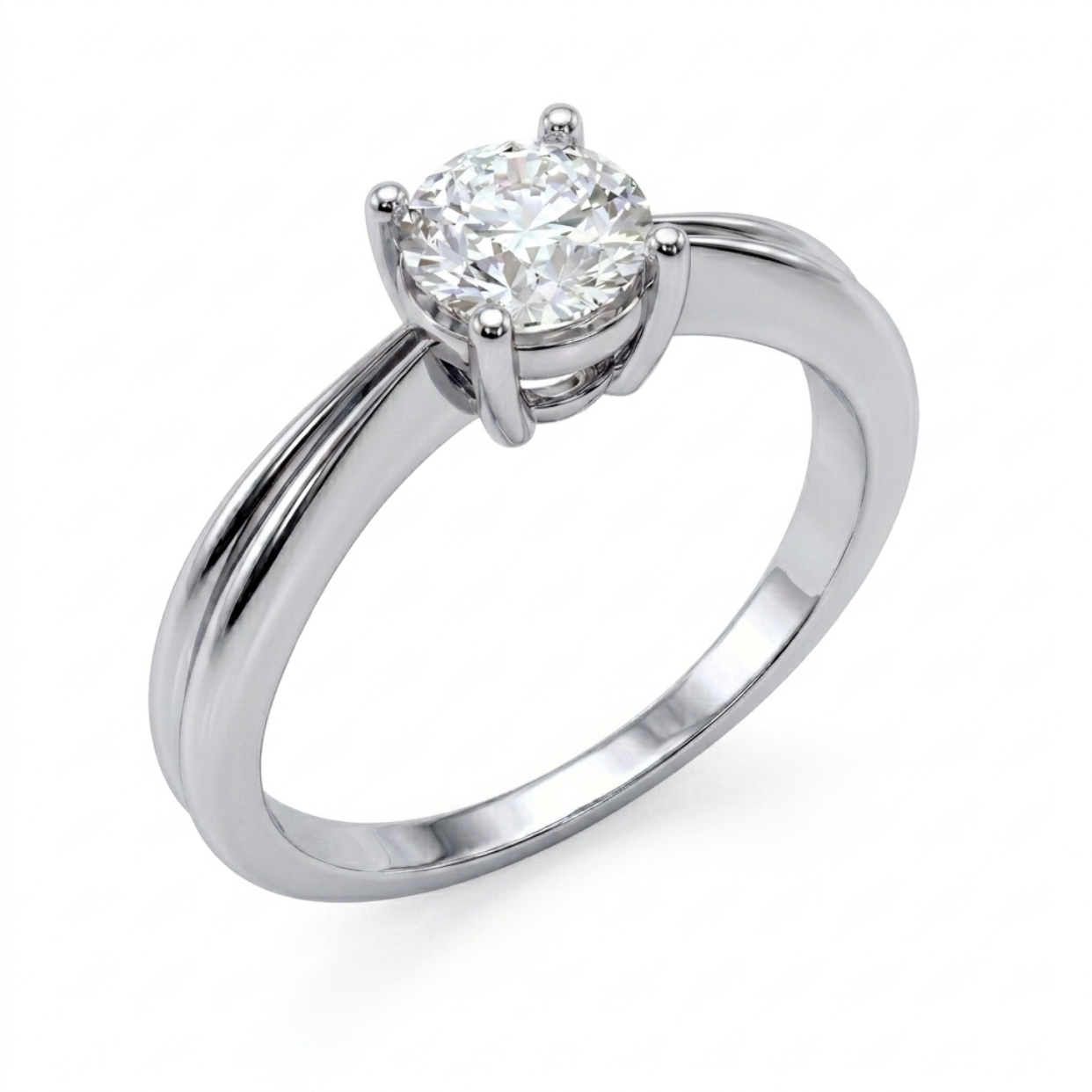 Roy Custom | Round Cut Platinum Diamond Engagement Ring