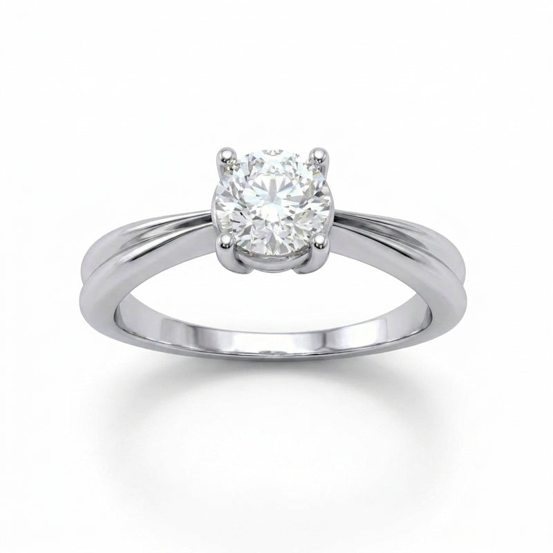 Roy Custom | Round Cut Platinum Diamond Engagement Ring