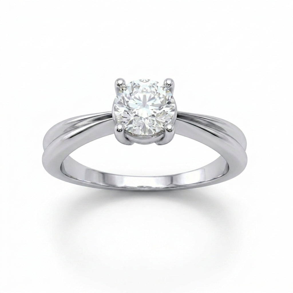 Roy Custom | Round Cut White Gold Diamond Engagement Ring