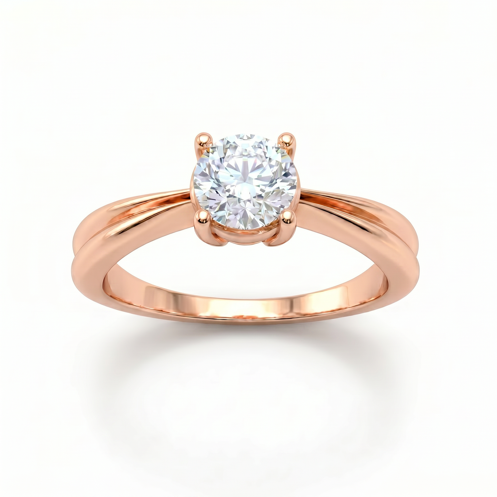 Roy Custom | Round Cut Rose Gold Diamond Engagement Ring