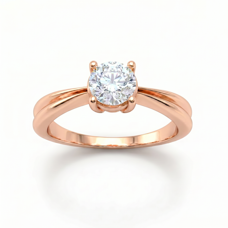 Roy Custom | Round Cut Rose Gold Diamond Engagement Ring