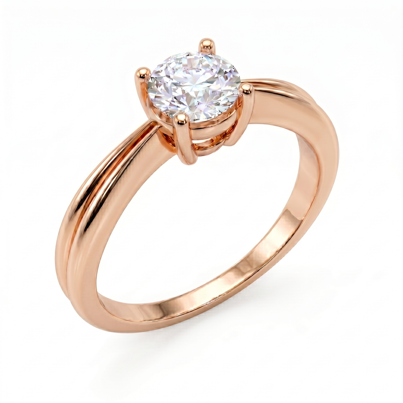 Roy Custom | Round Cut Rose Gold Diamond Engagement Ring