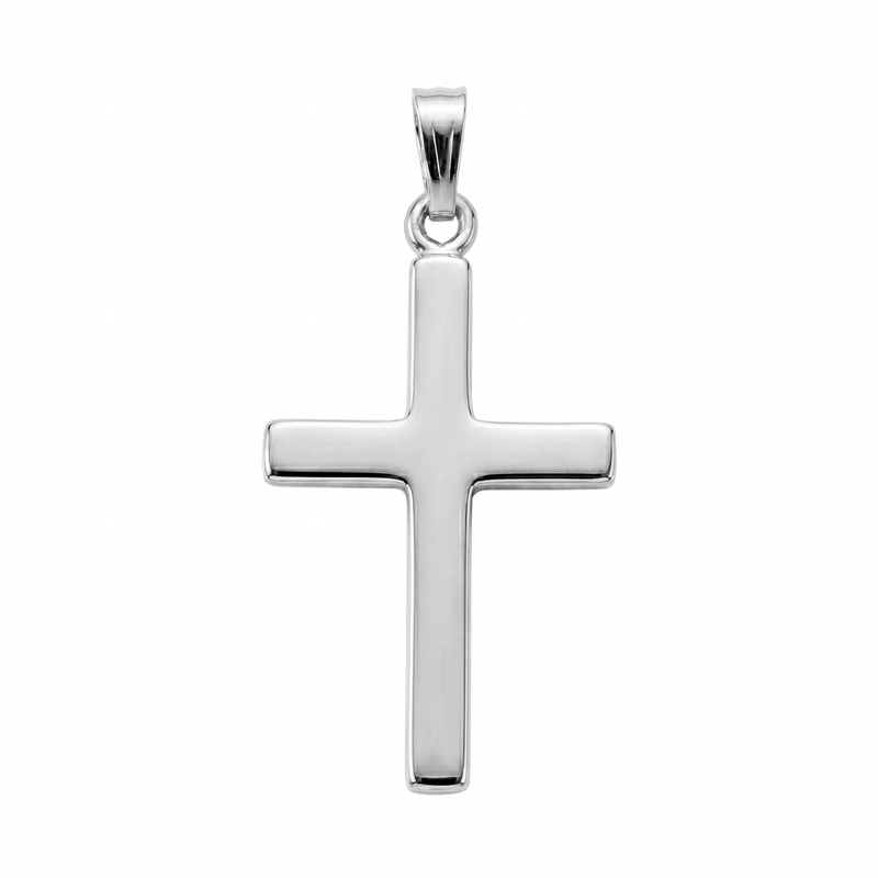 Salib | Classic White Gold Cross Pendant