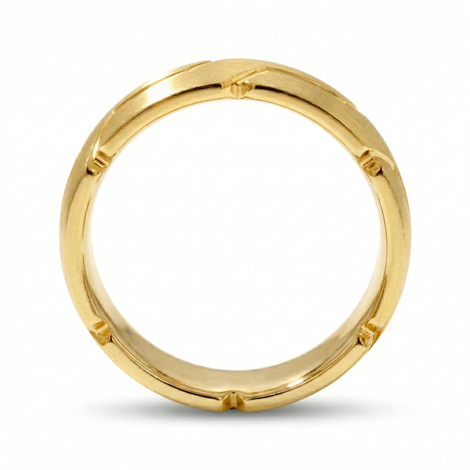 Sangam | Men's Gold Wedding Band, River