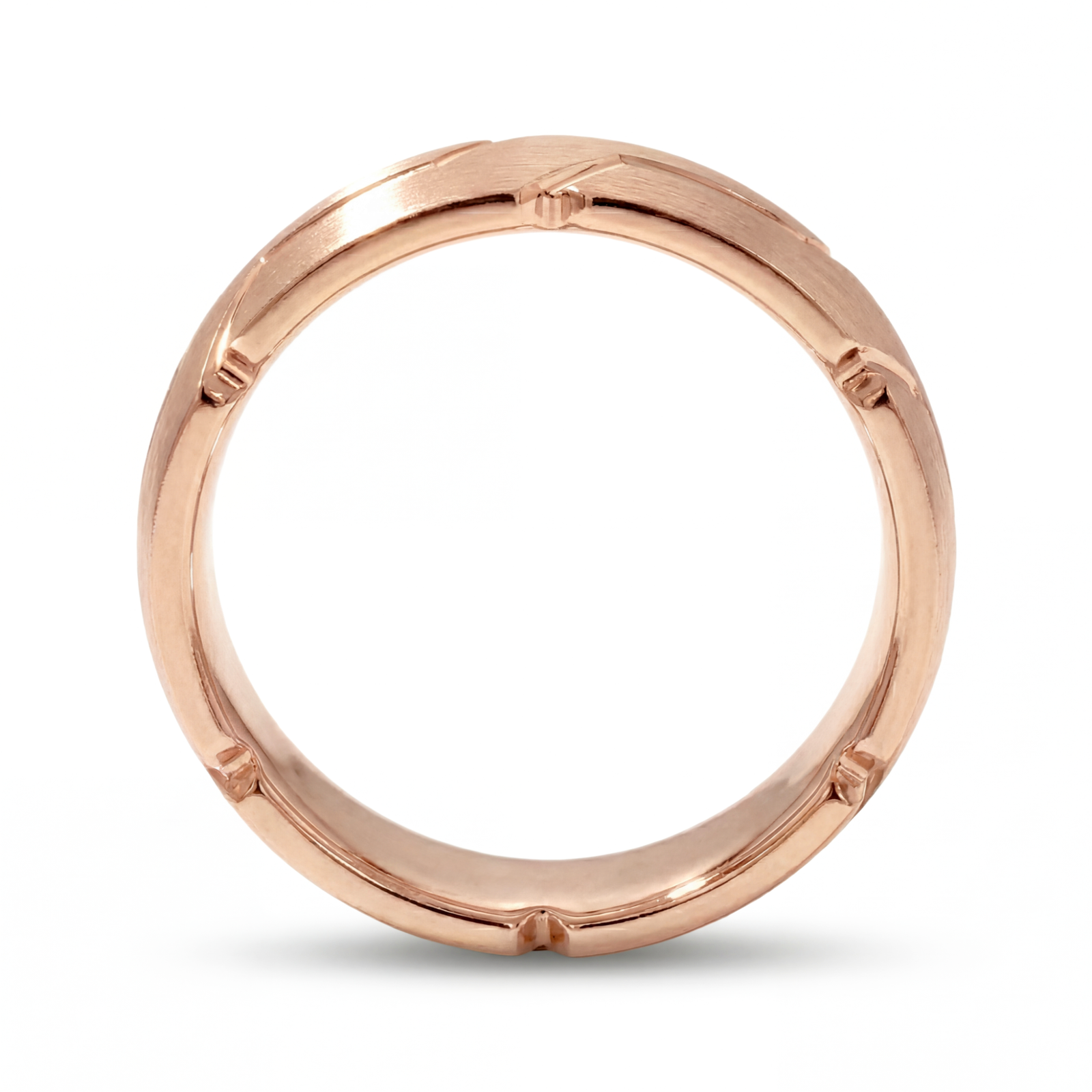 Sangam | Men's Rose Gold Wedding Band, River