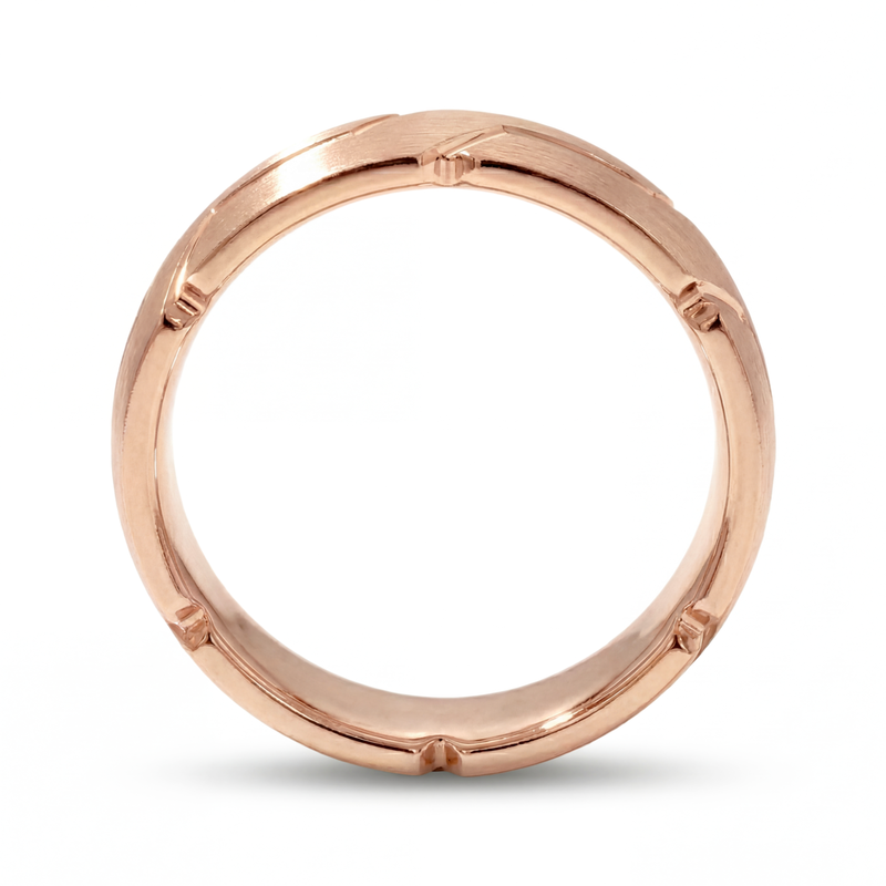 Sangam | Men's Rose Gold Wedding Band, River