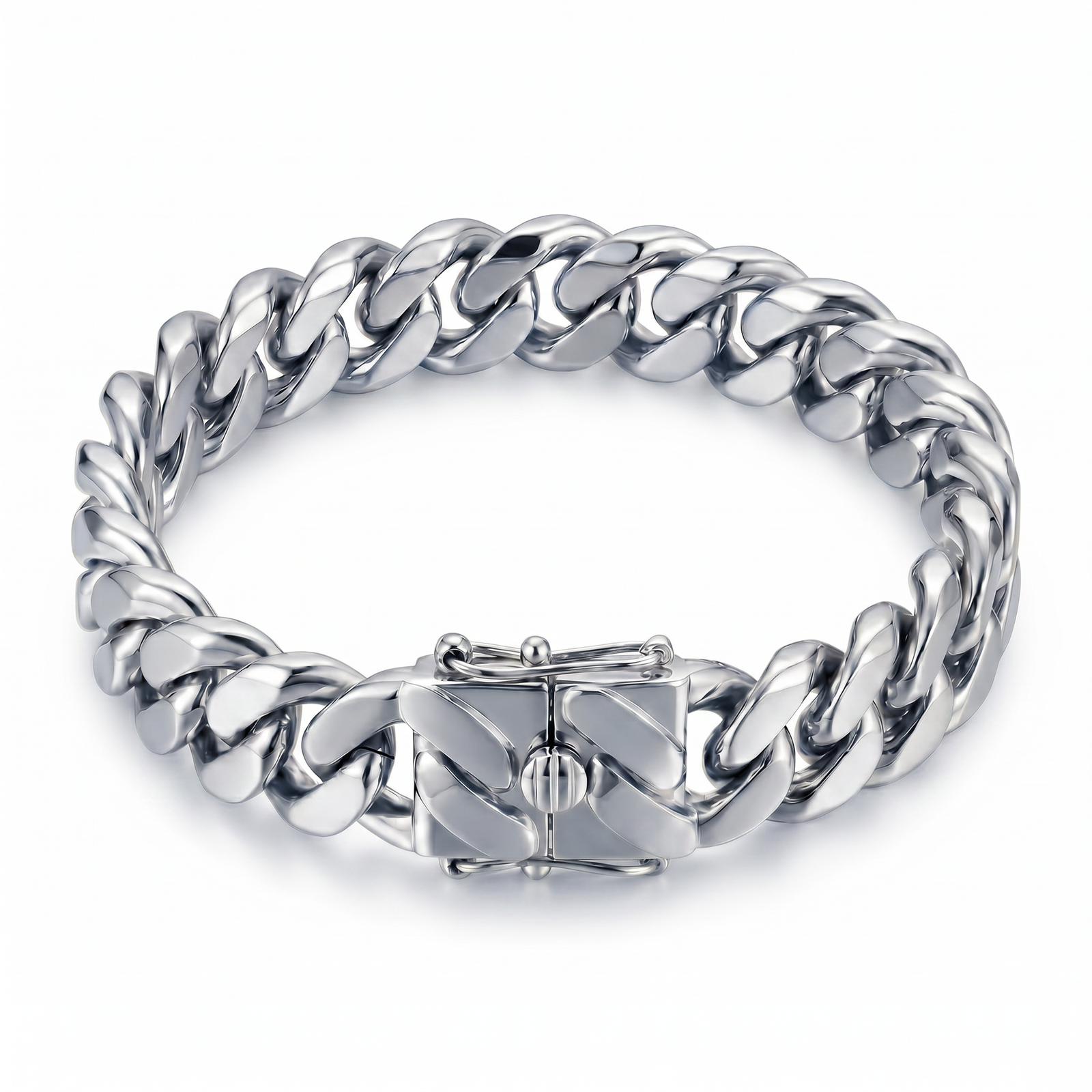 Shakti | White Gold Cuban Link Bracelet