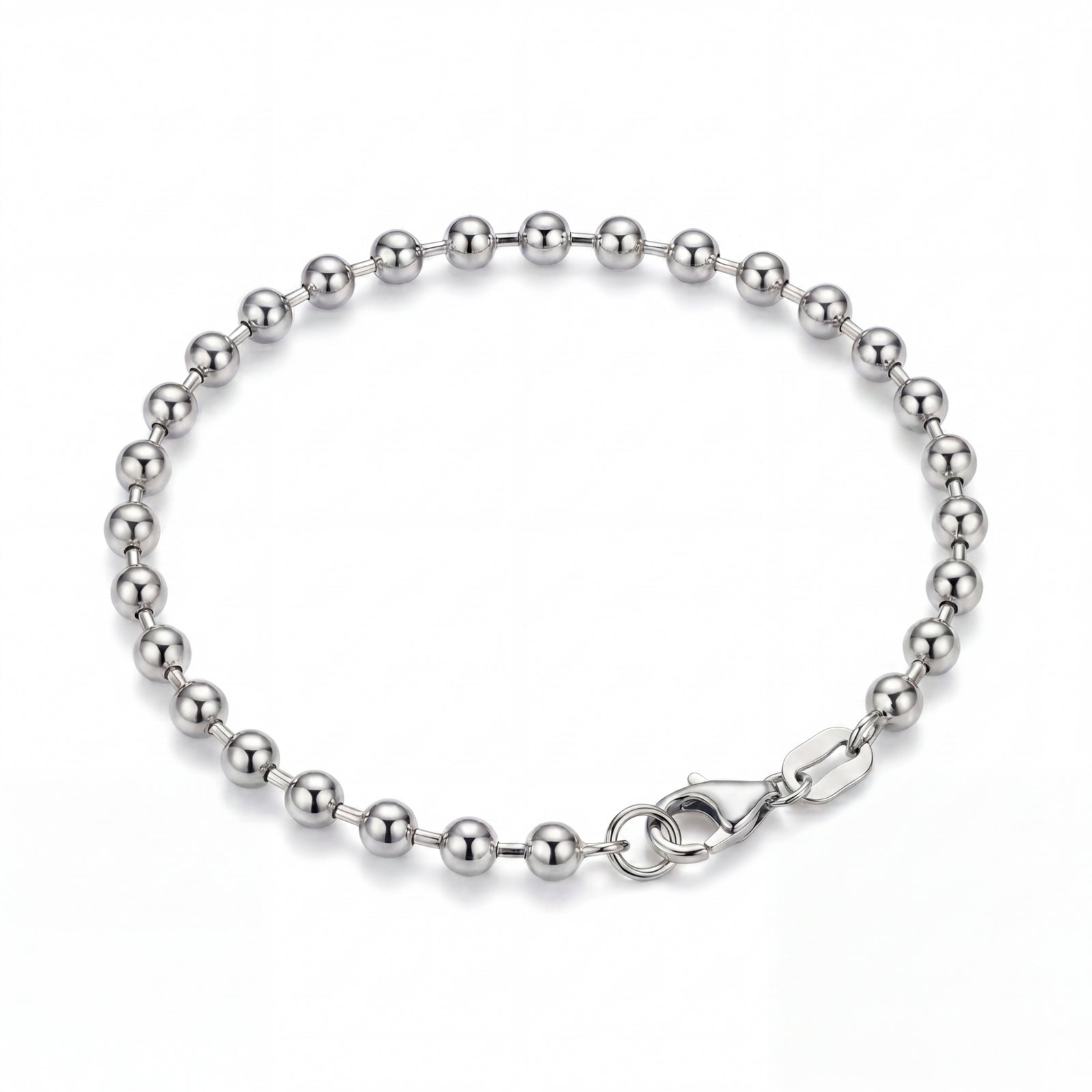 Sharmana | White Gold Ball Chain Anklet