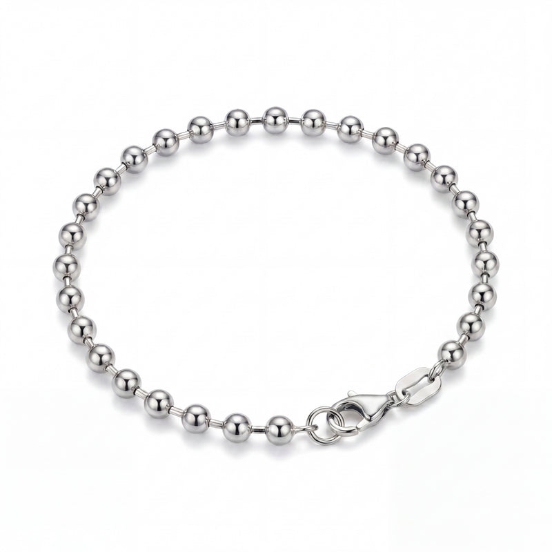 Sharmana | White Gold Ball Chain Anklet