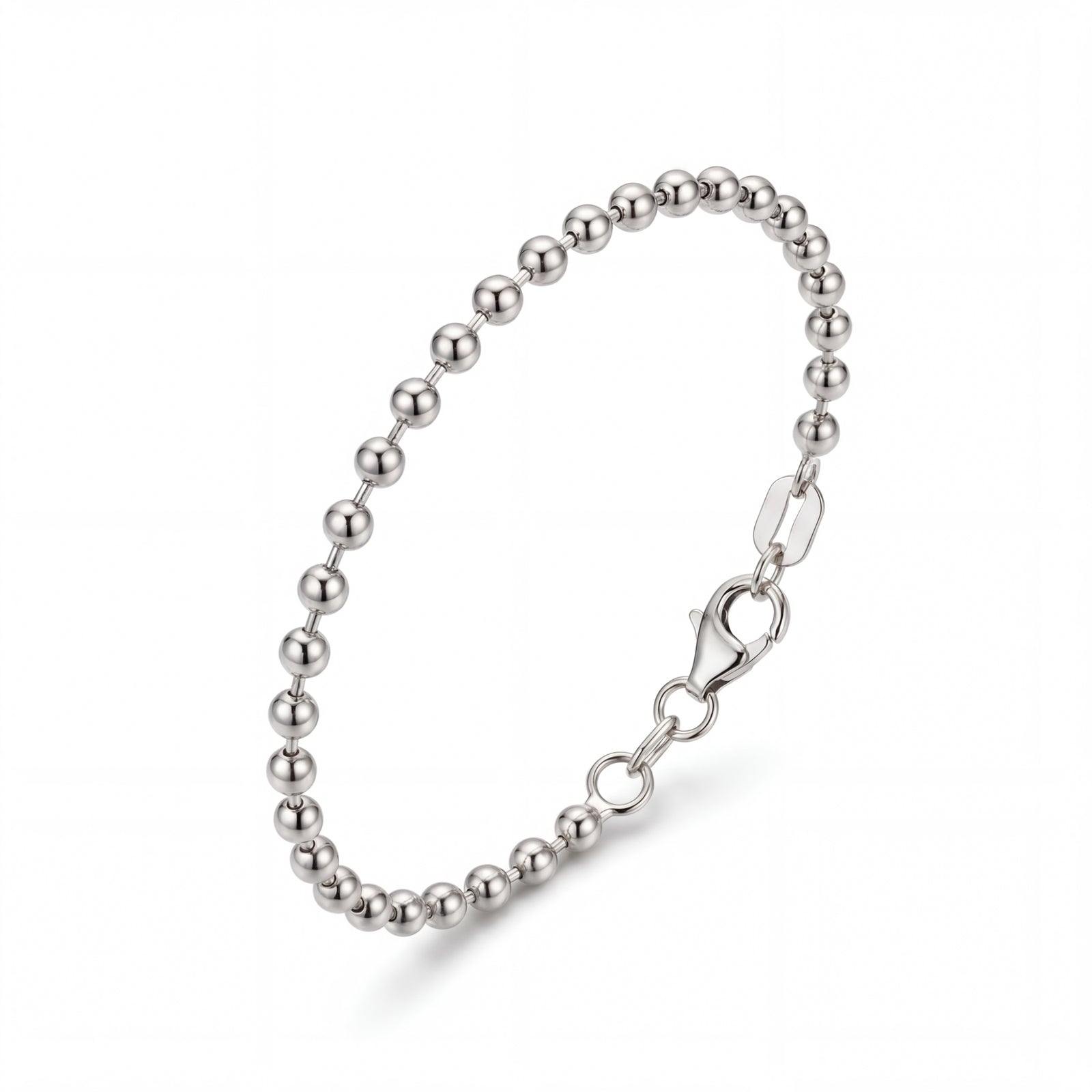 Sharmana | White Gold Ball Chain Anklet