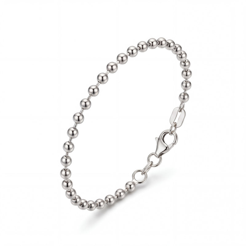 Sharmana | White Gold Ball Chain Anklet