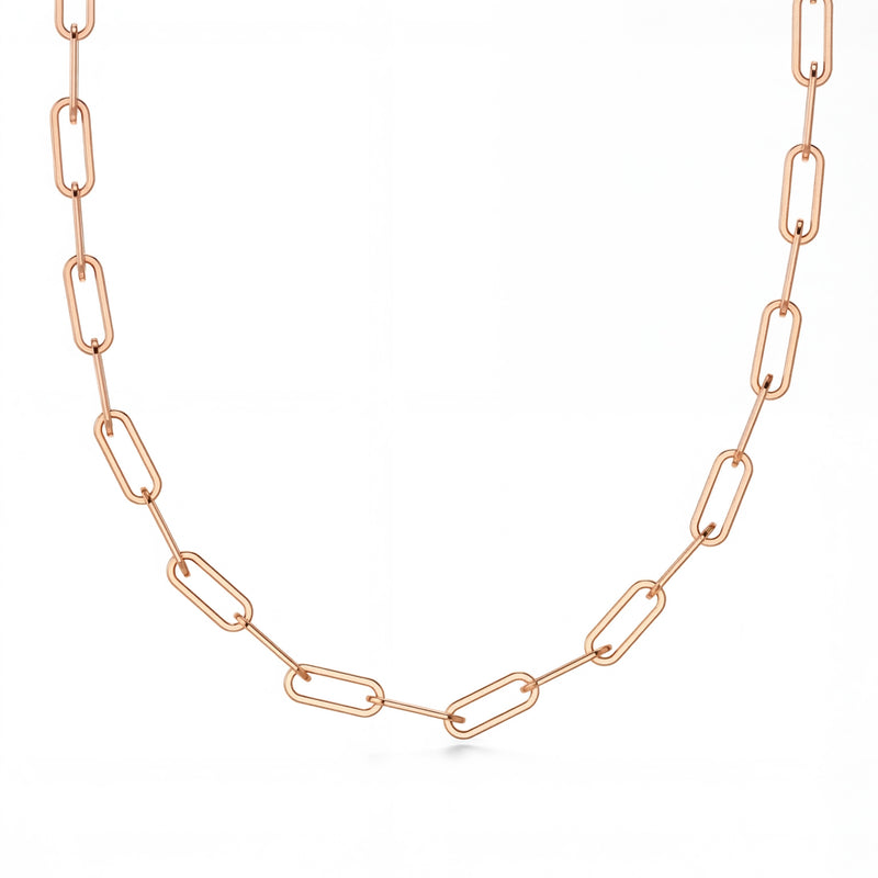 Silsila | Rose Gold Paperclip Necklace