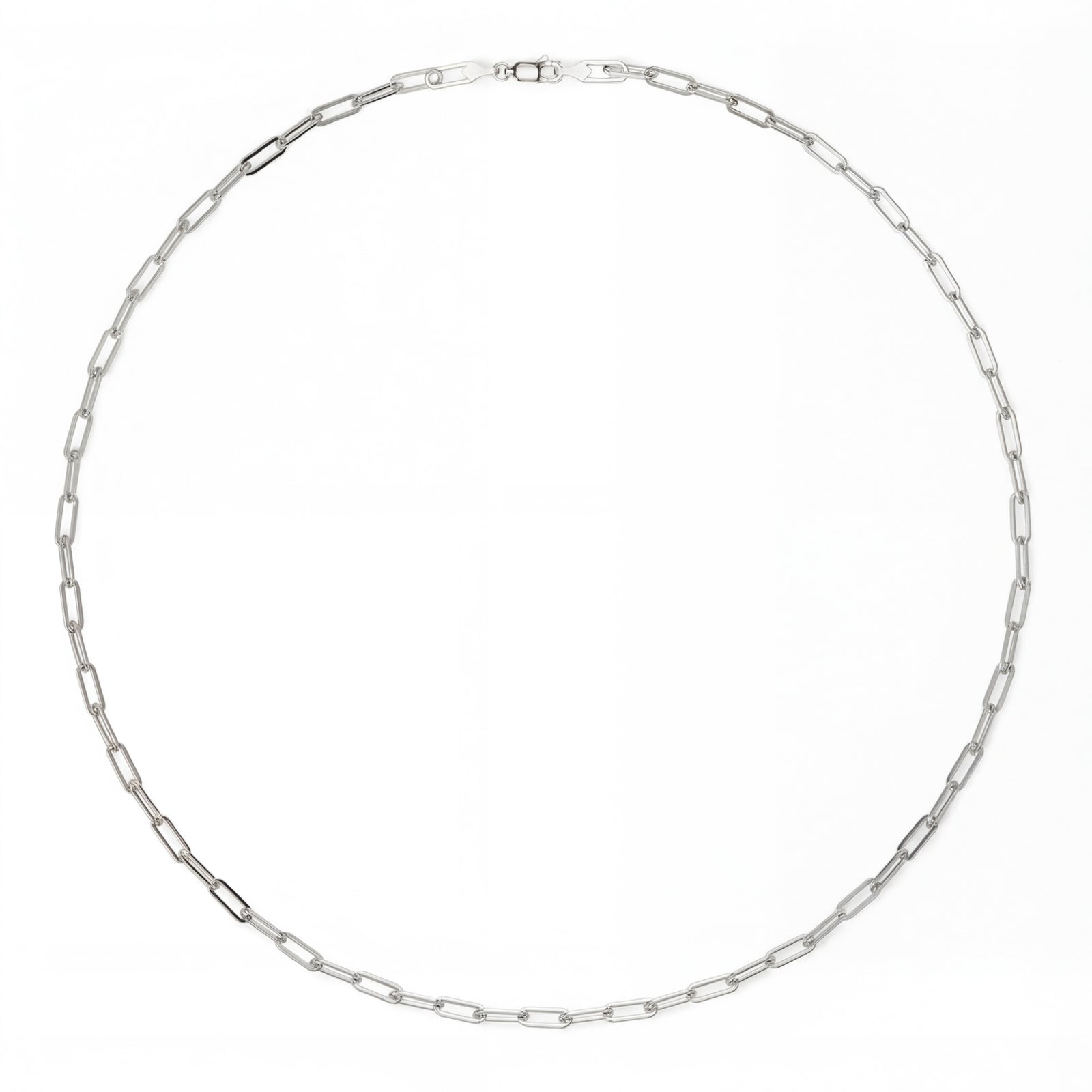 Silsila | White Gold Paperclip Necklace