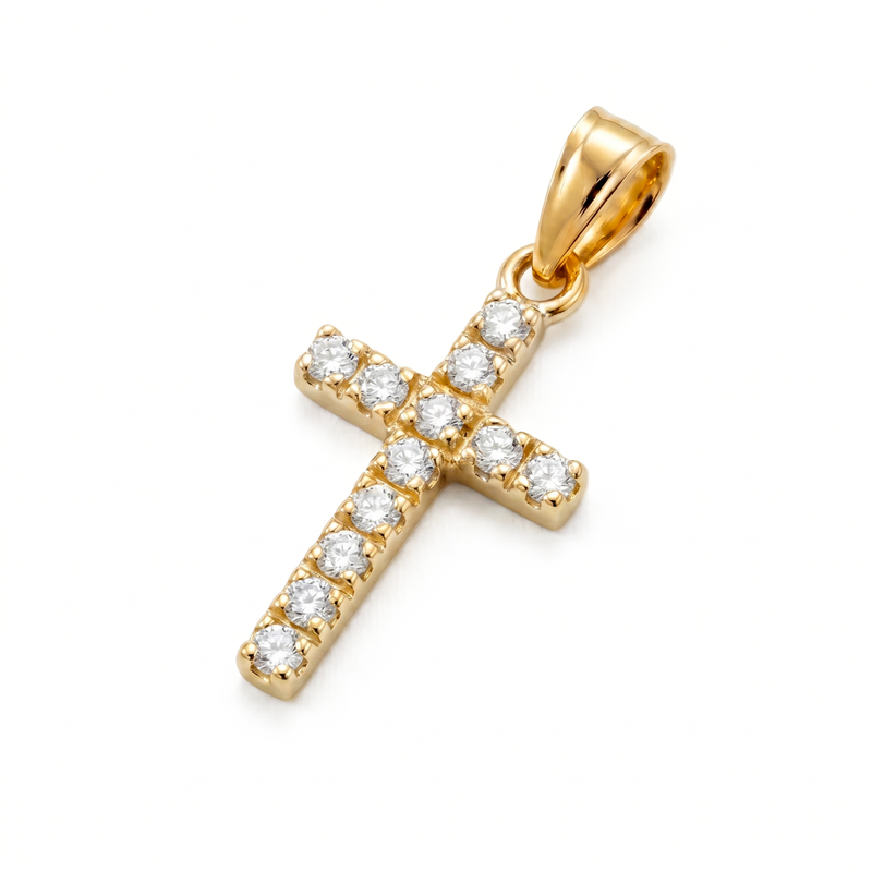Sitara | Gold Diamond Cross Pendant