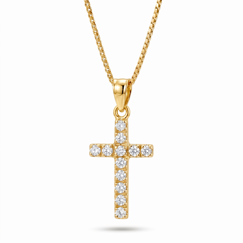 Sitara | Gold Diamond Cross Pendant