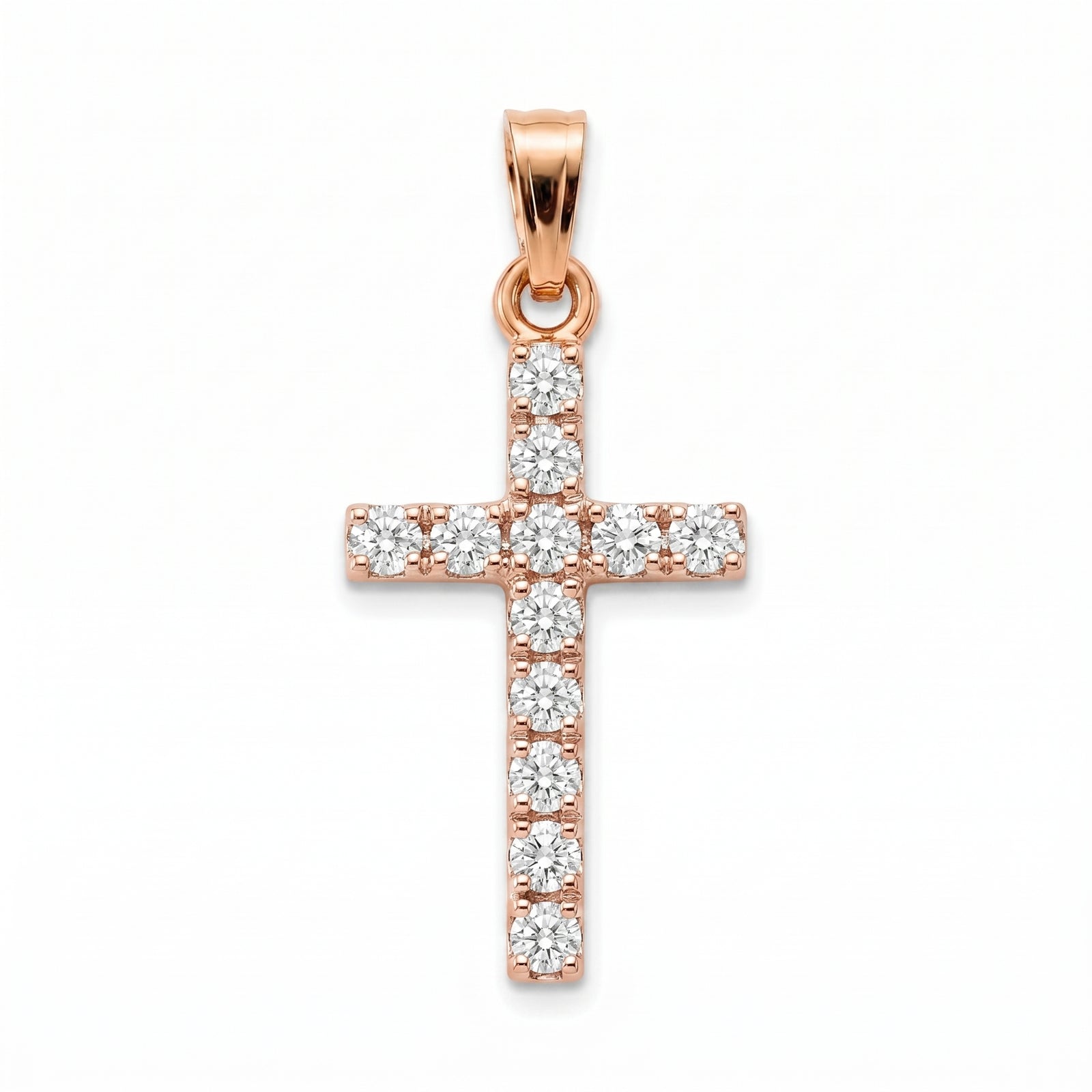 Sitara | Rose Gold Diamond Cross Pendant
