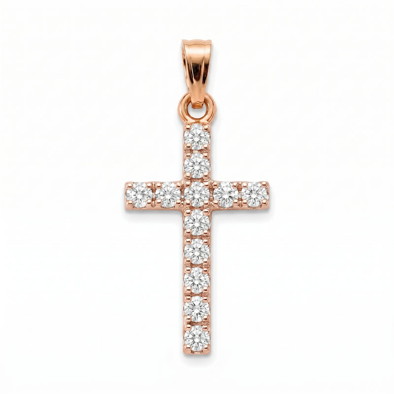 Sitara | Rose Gold Diamond Cross Pendant