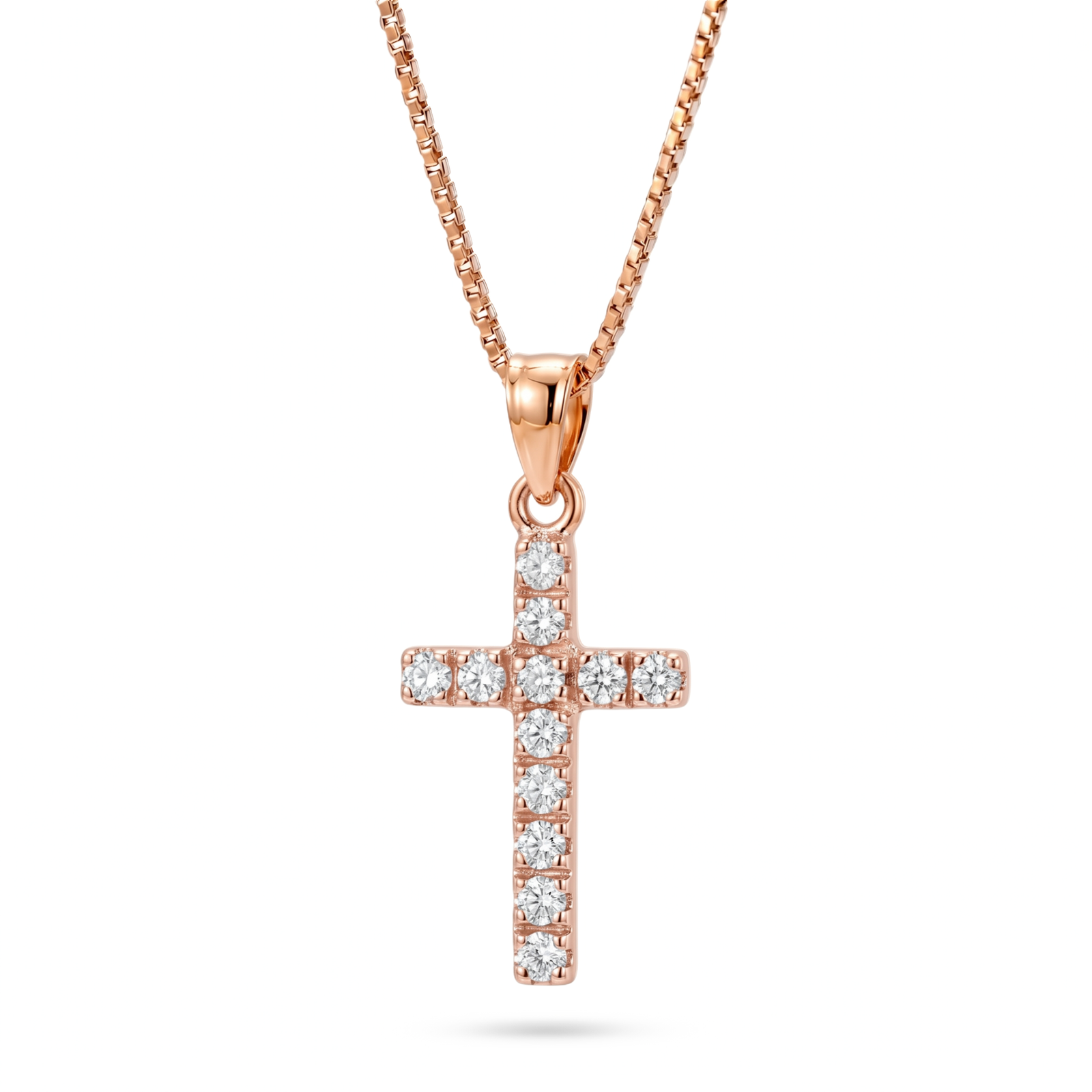 Sitara | Rose Gold Diamond Cross Pendant