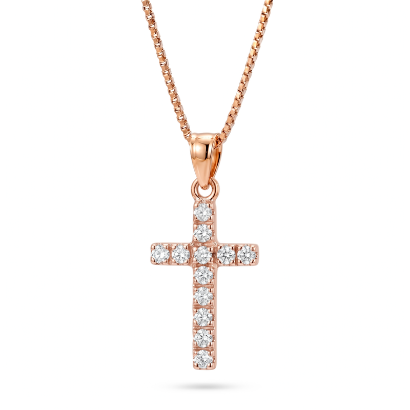 Sitara | Rose Gold Diamond Cross Pendant