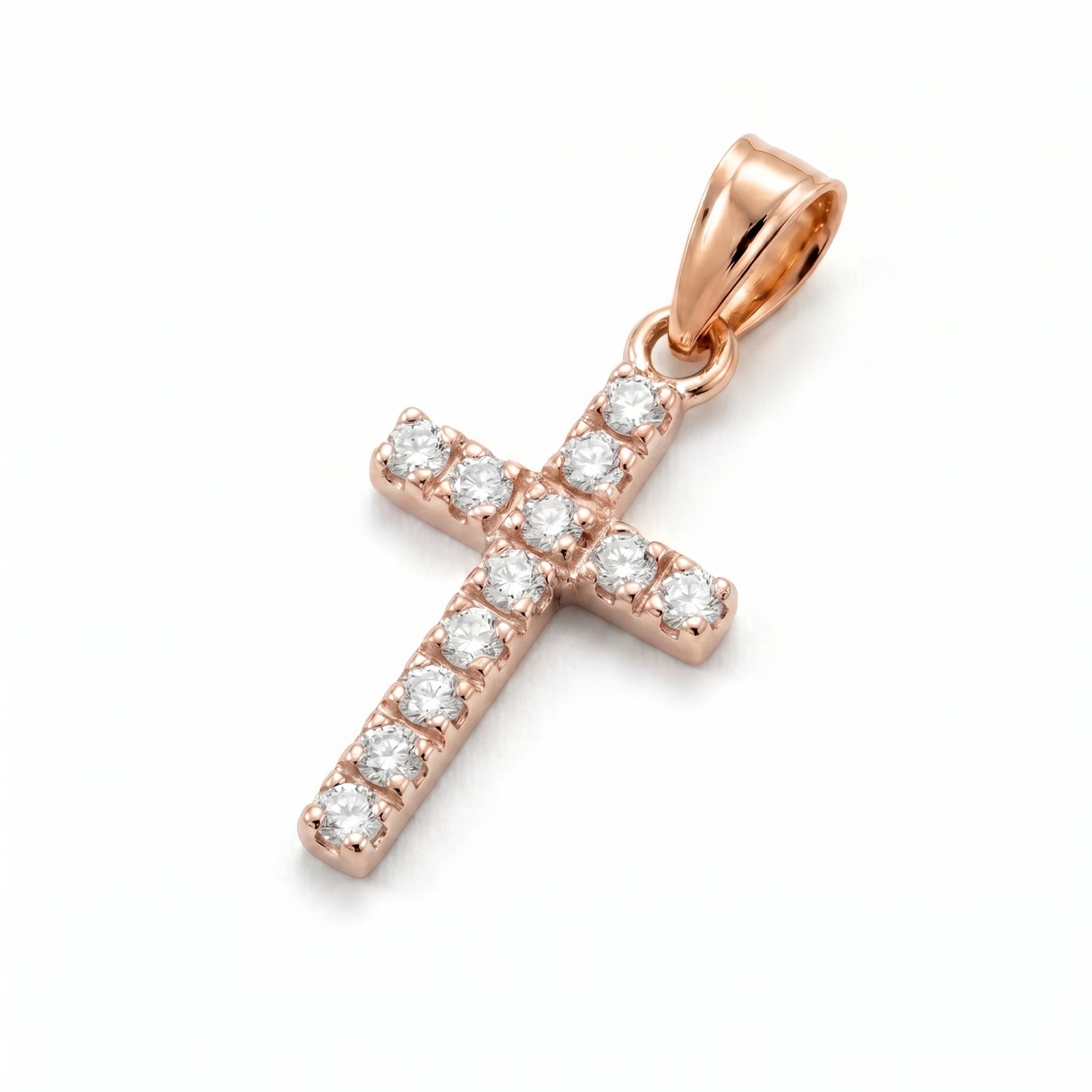 Sitara | Rose Gold Diamond Cross Pendant