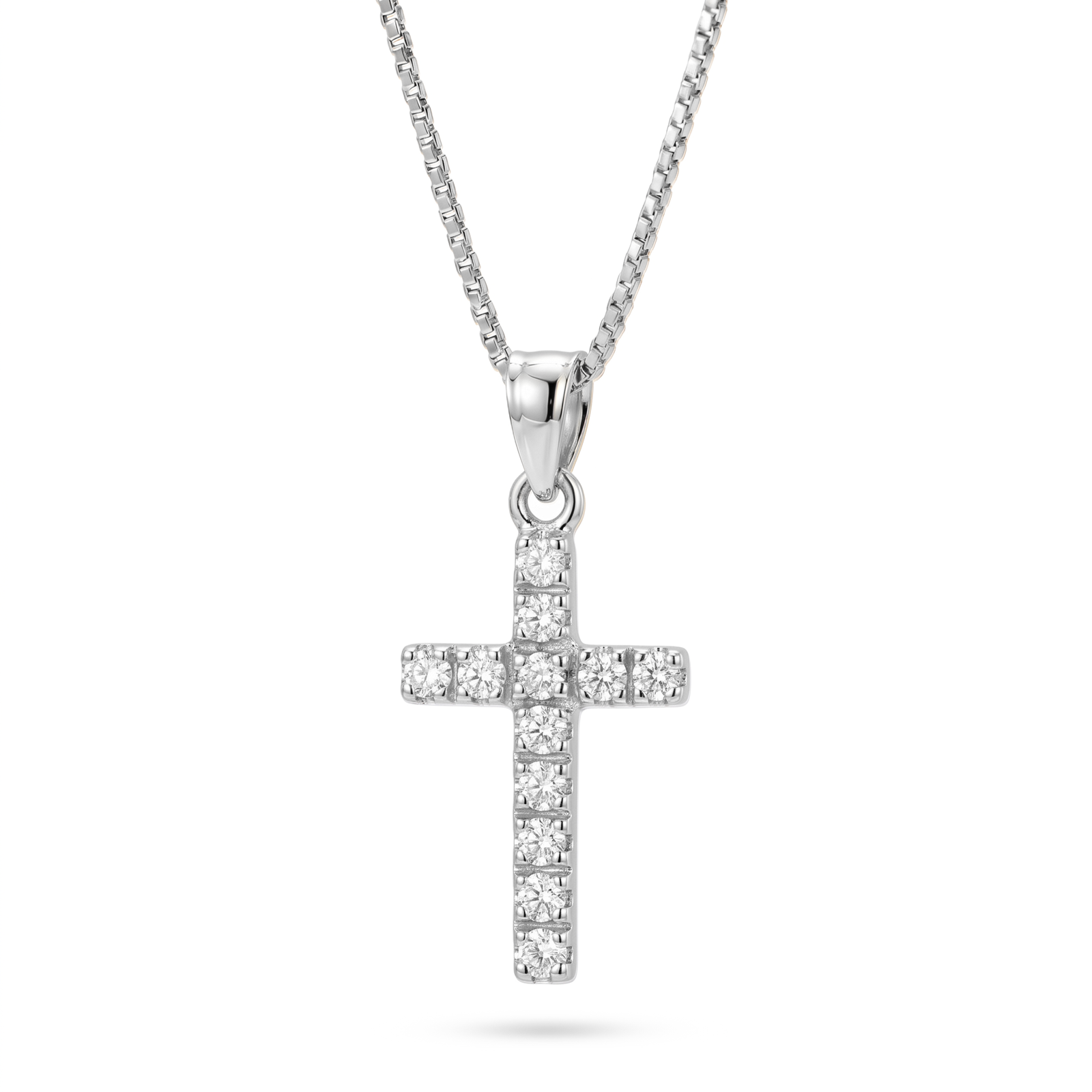 Sitara | White Gold Diamond Cross Pendant