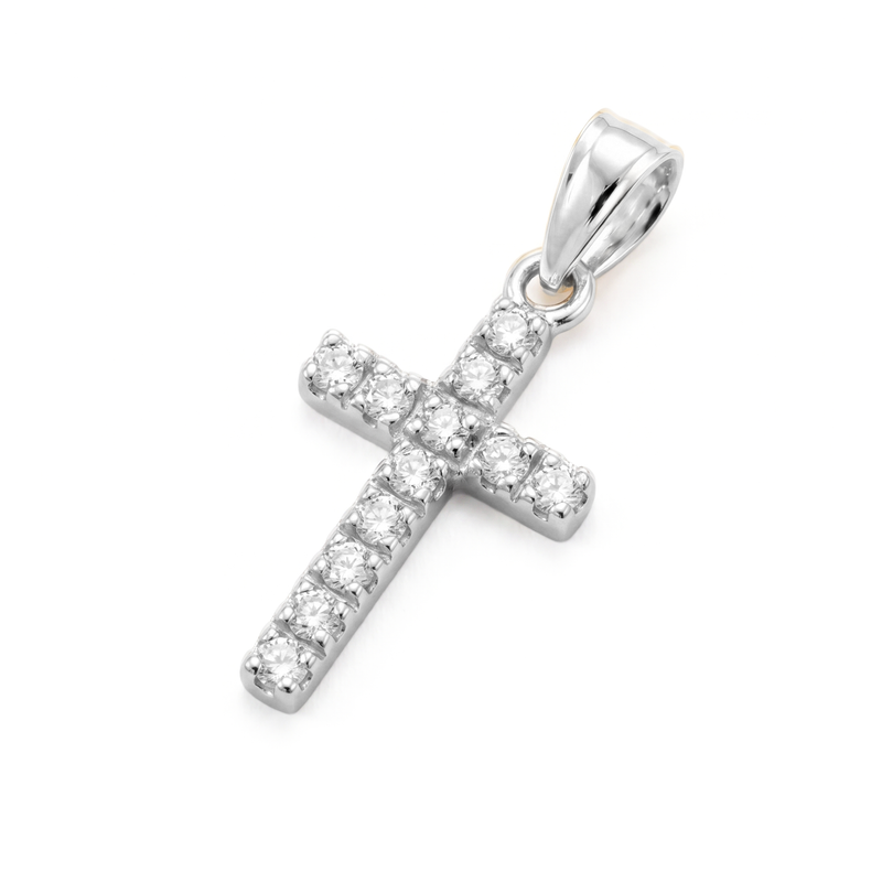 Sitara | White Gold Diamond Cross Pendant