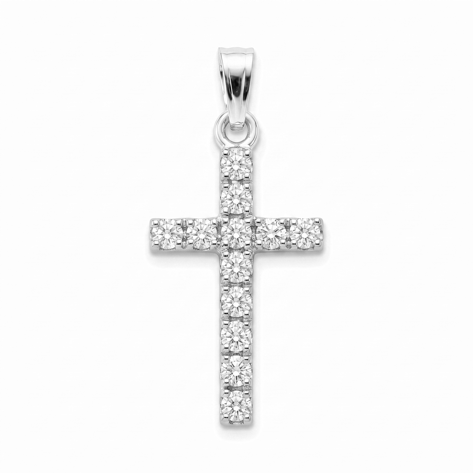 Sitara | White Gold Diamond Cross Pendant