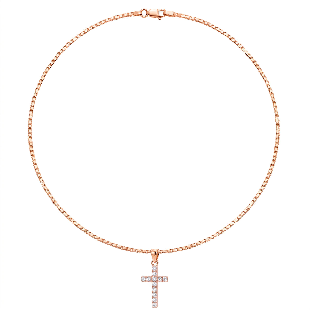 Sitara | Rose Gold Diamond Cross Pendant