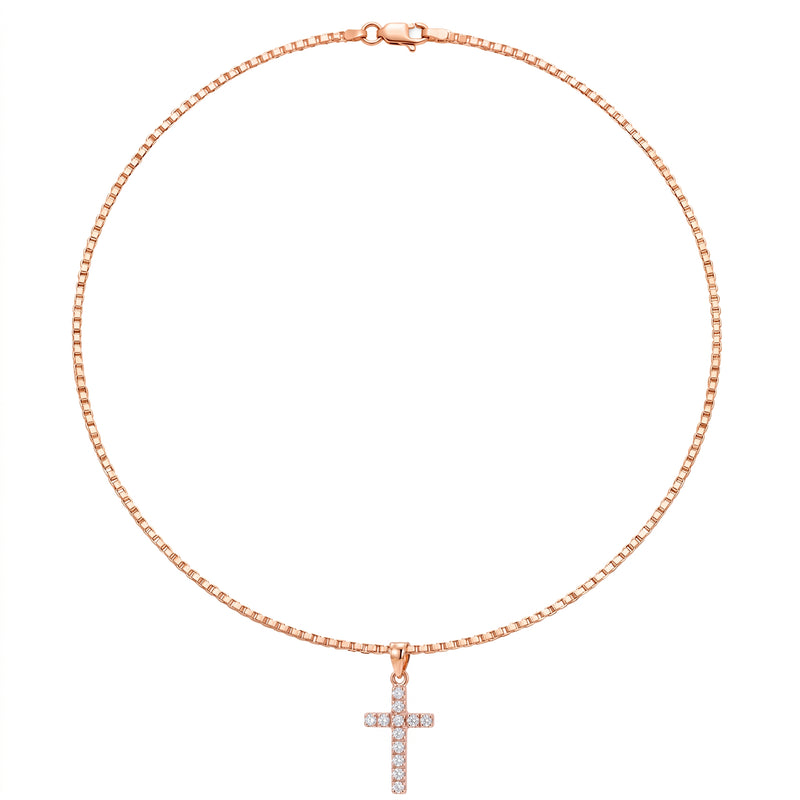 Sitara | Rose Gold Diamond Cross Pendant