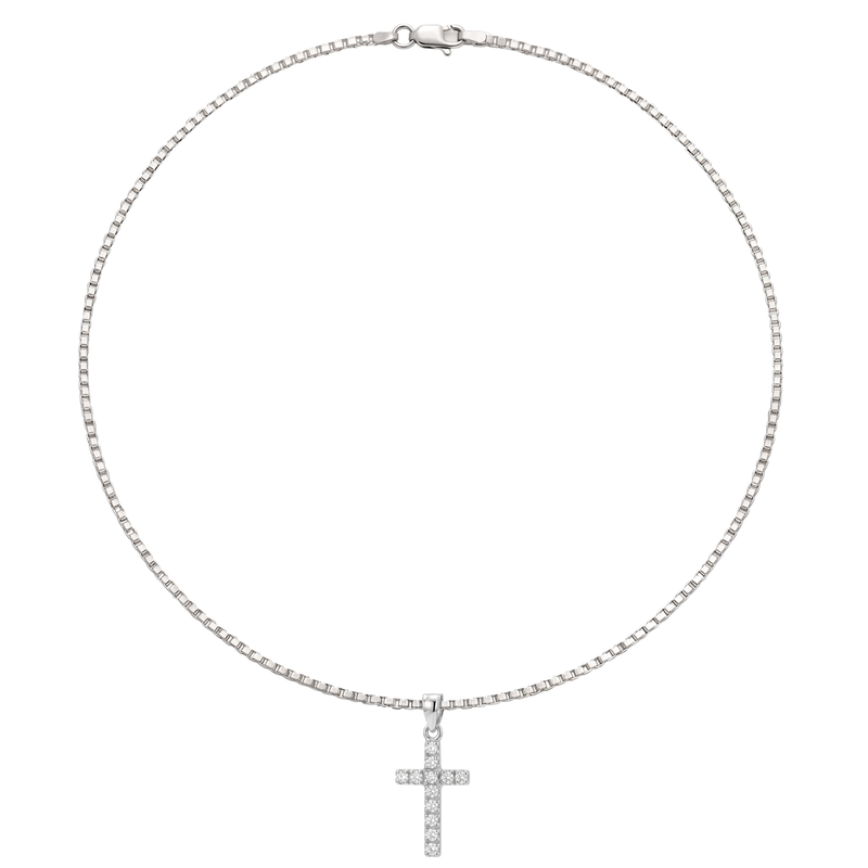 Sitara | White Gold Diamond Cross Pendant