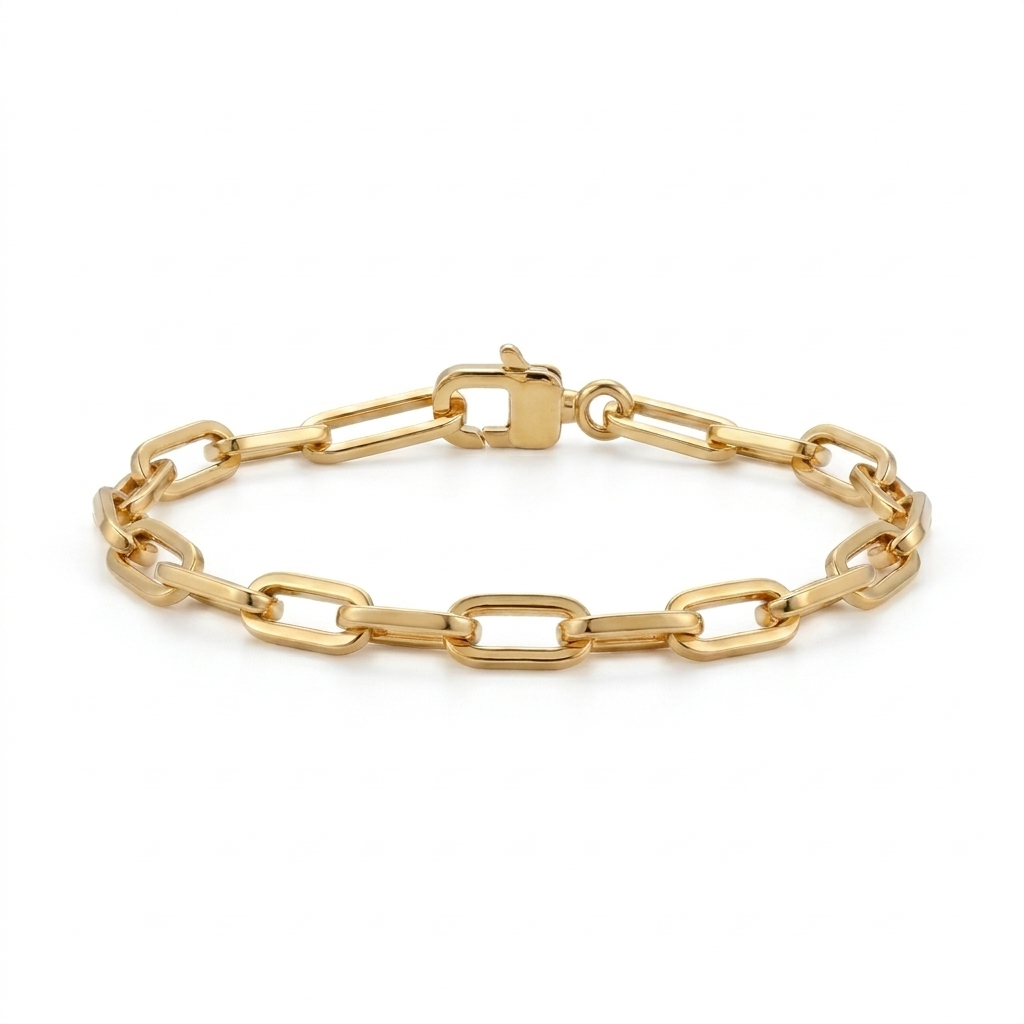 Subah | Thick Gold Paperclip Anklet