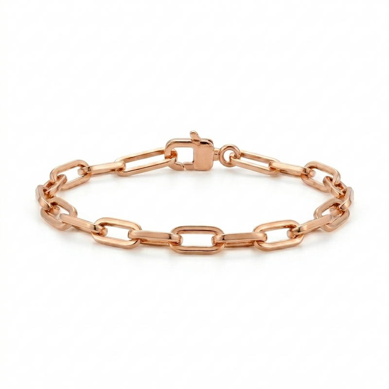Subah | Thick Rose Gold Paperclip Bracelet