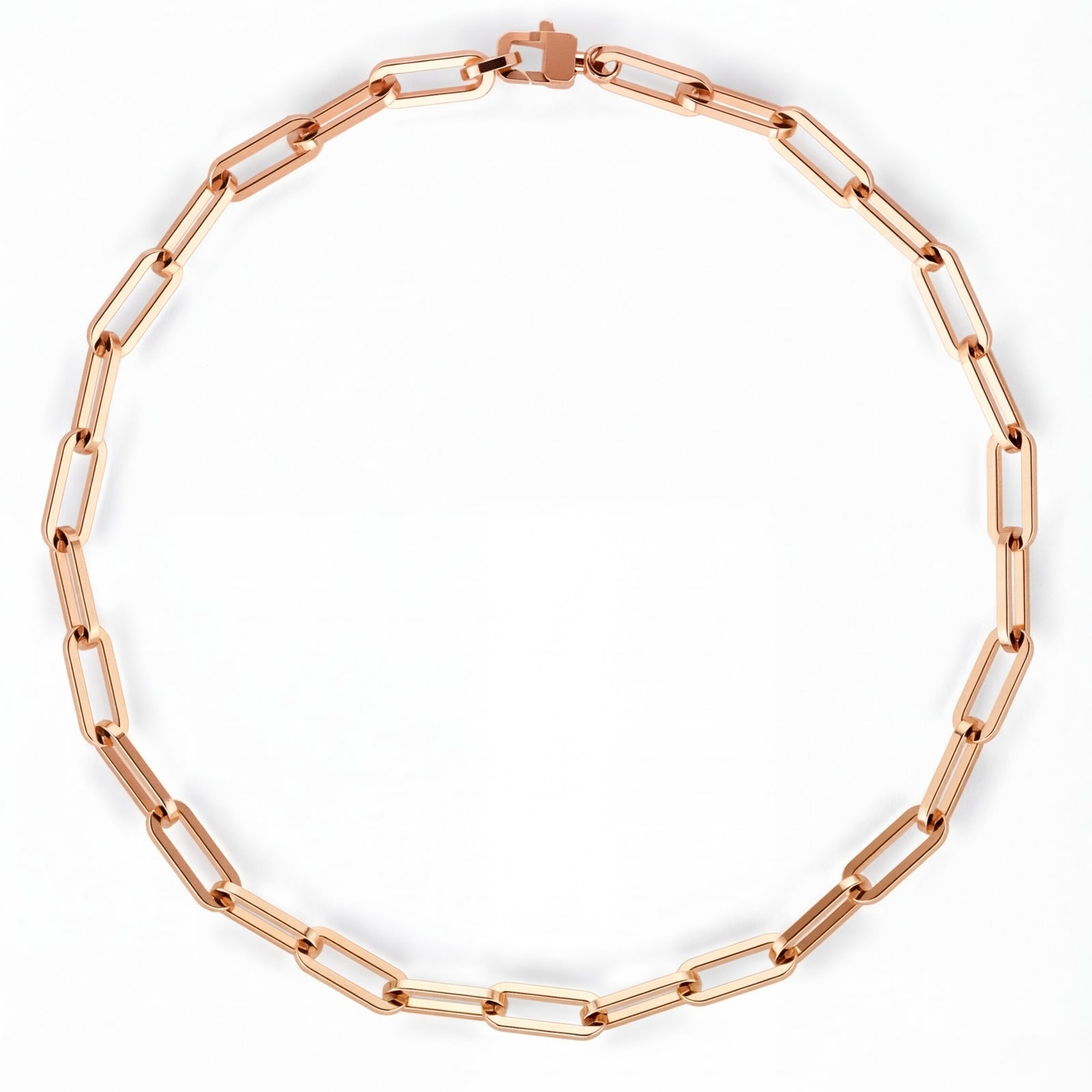 Subah | Thick Rose Gold Paperclip Necklace