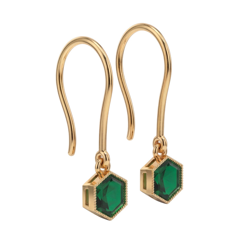 Sukh | Gold Emerald Drop Earrings