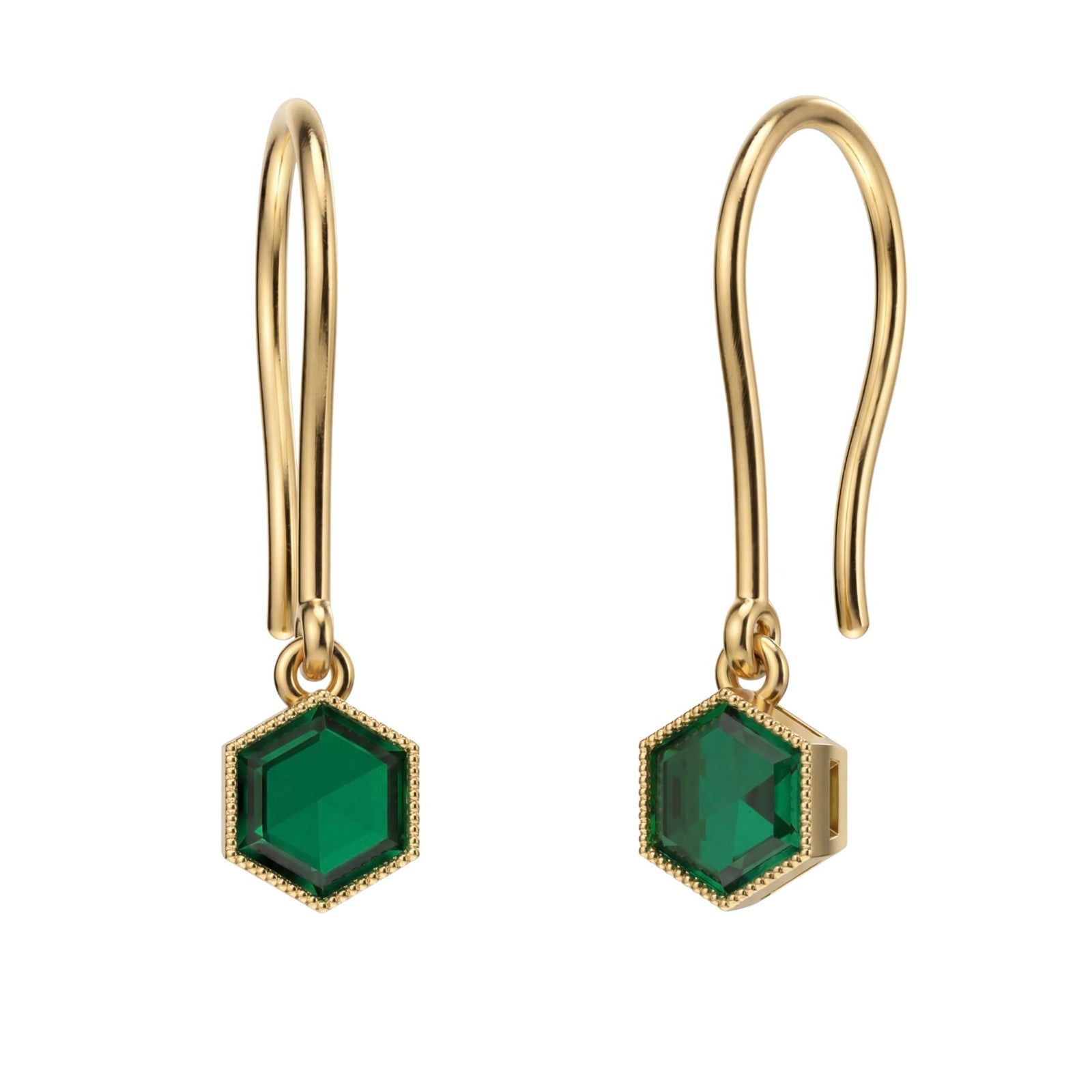 Sukh | Gold Emerald Drop Earrings