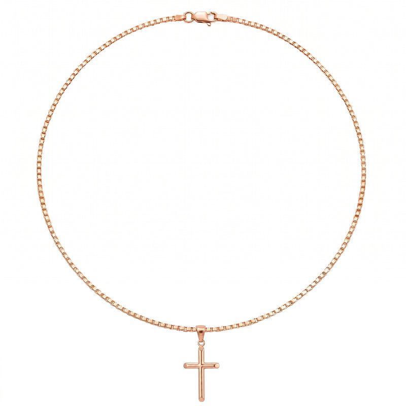 Sukoon | Domed Rose Gold Cross Pendant