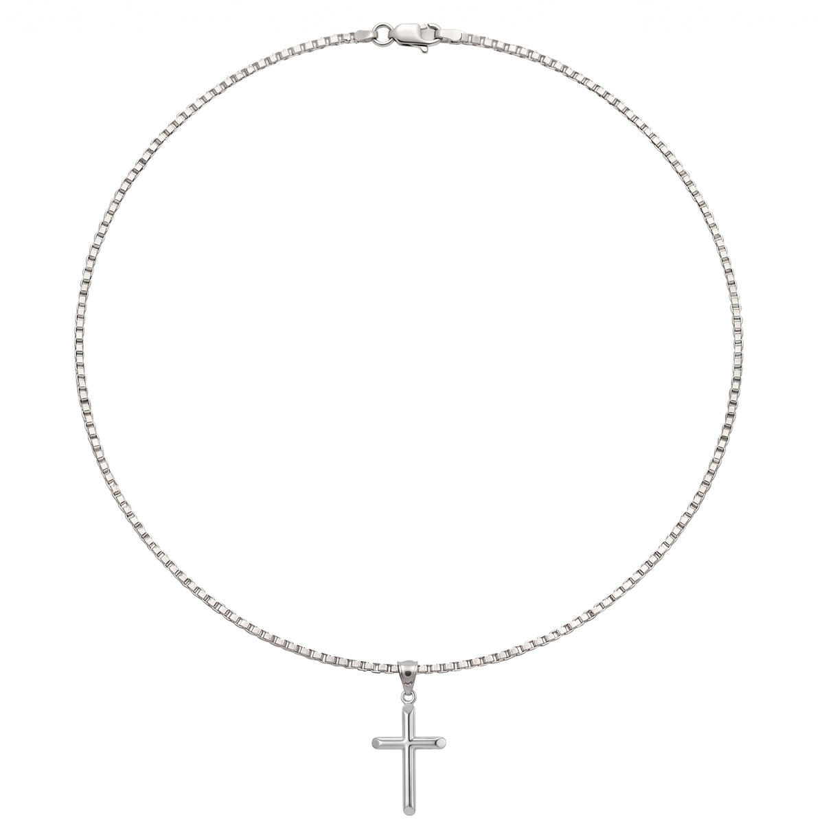 Sukoon | Domed White Gold Cross Pendant