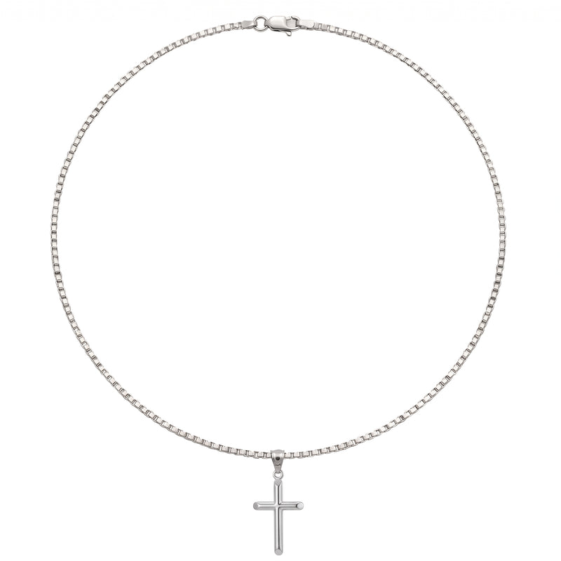 Sukoon | Domed White Gold Cross Pendant