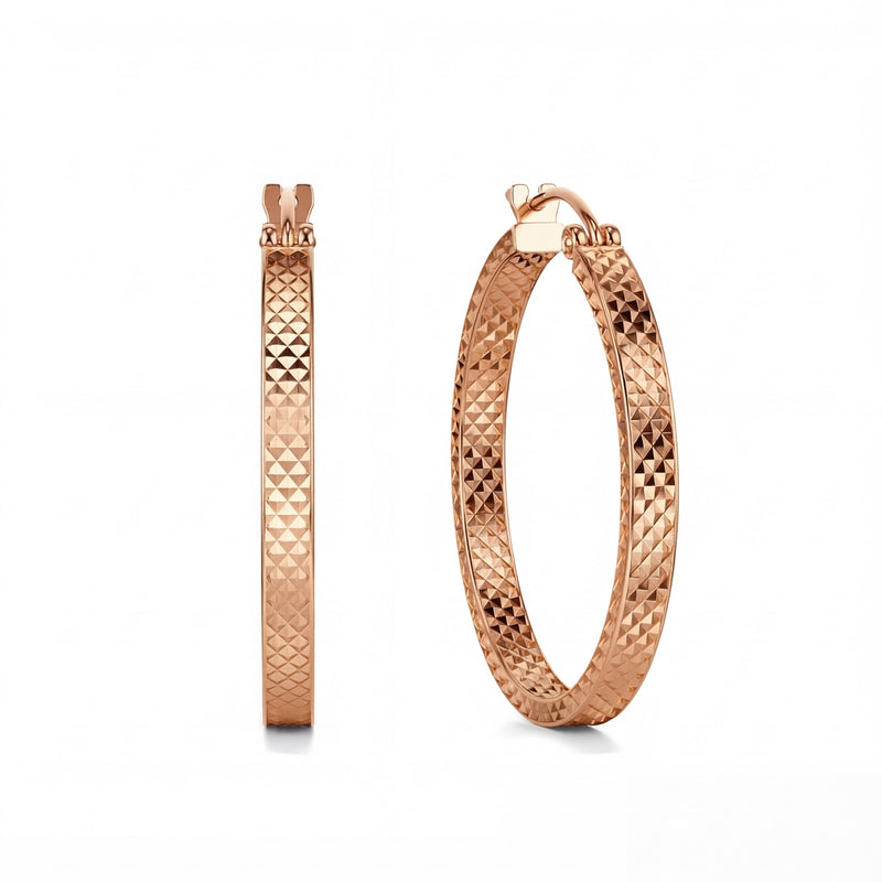 Tanhai | Thick Rose Gold Hoop Earrings