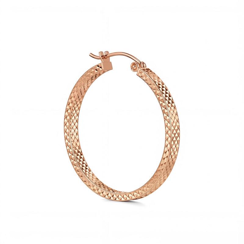 Tanhai | Thick Rose Gold Hoop Earrings