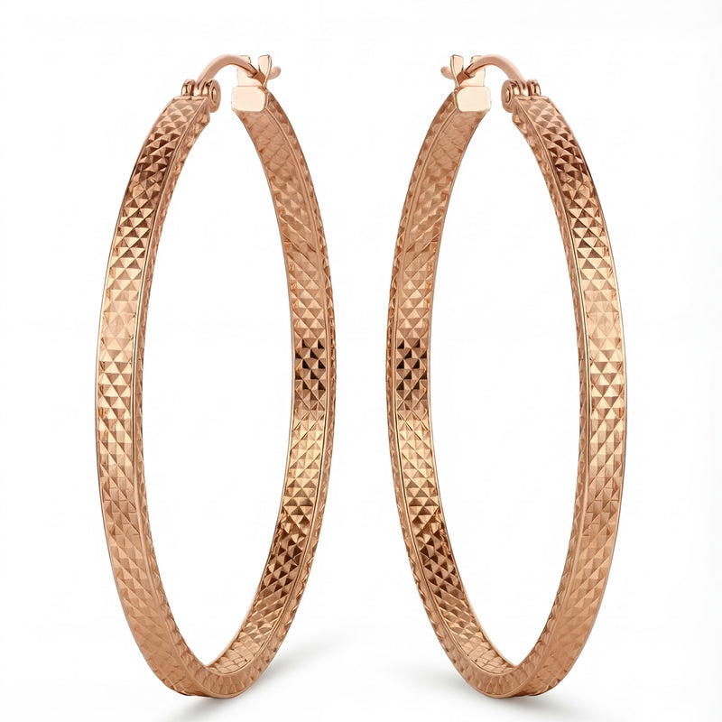 Tanhai | Thick Rose Gold Hoop Earrings