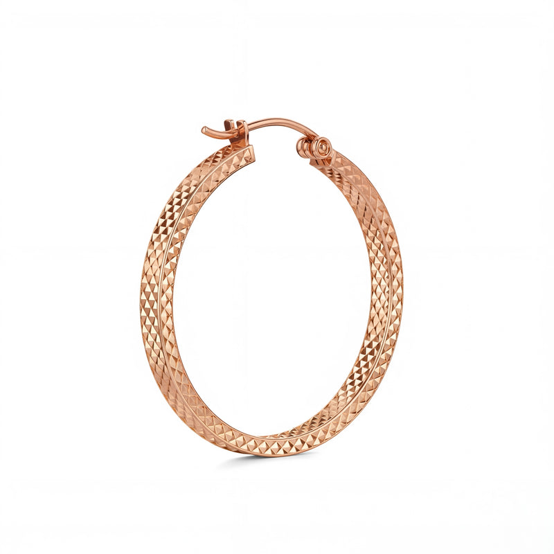 Tanhai | Thick Rose Gold Hoop Earrings